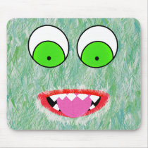 Green Fuzz Monster Mousepads
