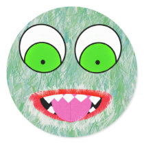 Green Fuzz Monster Stickers