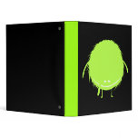 green fuzzy duzzle monster 3 ring binder