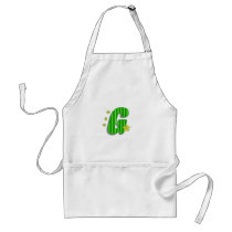 green G monogram aprons