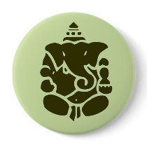 Green Ganesh Button by Ashmith Green Ganesh Button