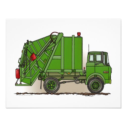 Green Garbage Truck Custom Announcements
