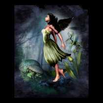 Green Garden Angel Poster posters