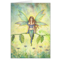 Green Garden Fairy Fantasy Art Card cards