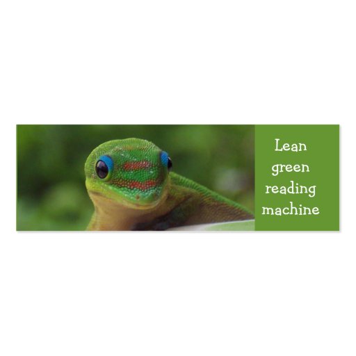 Green Gecko bookmark Business Card (front side)