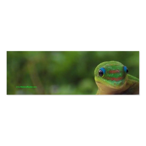 Green Gecko bookmark Business Card (back side)