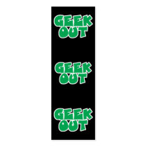 Green Geek Out Bookmark business cards