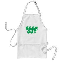 Green Geek Out Text Design aprons by geekme Green Geek Out Text Design aprons