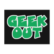 Green Geek Out Text Design postcards by geekme Green Geek Out Text Design postcards