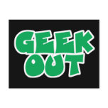 Green Geek Out Text Design Post Card