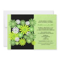 Green Gerber Daisy Bridal Shower Invitation