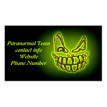 Green Ghost Paranormal Team business card