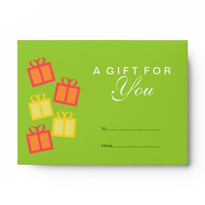Green gift boxes business store gift certificate Envelope (10-pack)