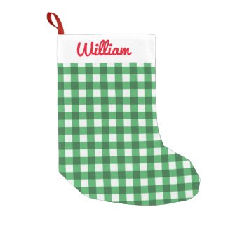 Green Gingham Add Your Name Personalized