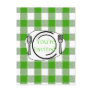 Green Gingham BBQ Invite Post Card