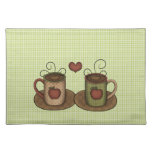 Green Gingham Coffee Time Placemat