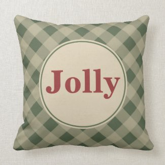 Green Gingham Jolly Pillow