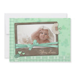 Green Gingham Lace Custom Invitations