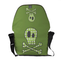 Green Gingham Pirate Bag rickshaw messenger bags