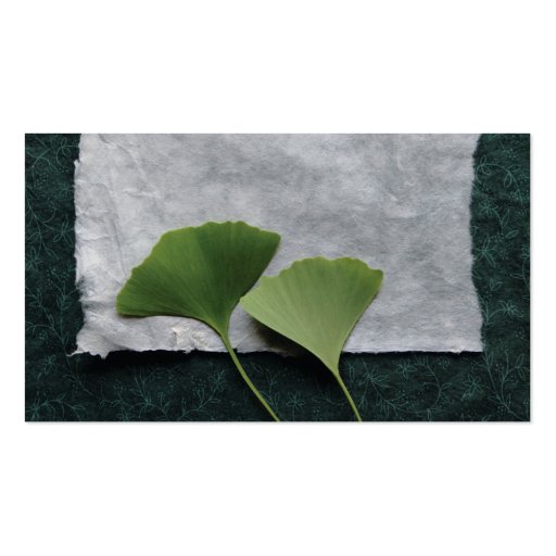 green ginkgo leaves business card (front side)