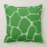 Green Giraffe Print Throw Pillows