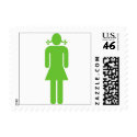 Green Girl Postage Stamp by jumpsoverthemoon Green Girl Postage Stamp
