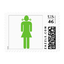 Green Girl Postage Stamp