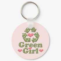Green Girl Recycle Heart Key Chain keychains by GreenTeesGifts Green Girl Recycle Heart Key Chain keychains