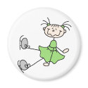 Green Girl Skater Magnet