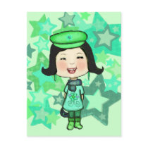 Green Girl T-Shirt postcards