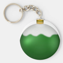 Green Glass Globe Christmas Ornament Keychains