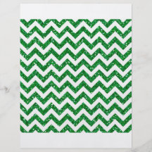 Green Glitter Chevron Pattern Flyer Design