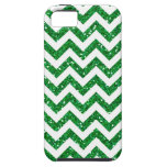Green Glitter Chevron Pattern iPhone 5 Cases