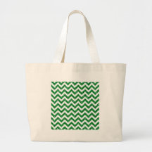 Green Glitter Chevron Pattern Tote Bags