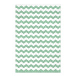 Green glitter chevrons custom stationery