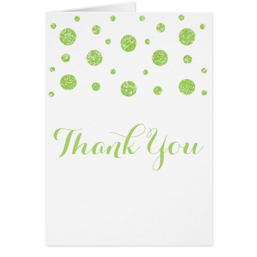 Green Glitter Confetti Thank You Card 