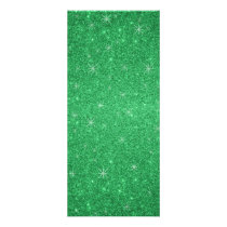Green glitter stars rack card