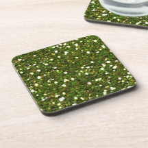 Green Glitters Cork Coaster