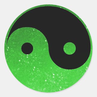 Green Glitz Look Yin Yang Stickers