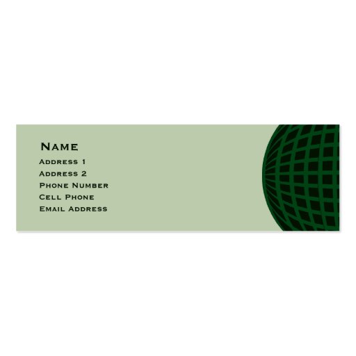 Green Global Business Business Card Templates (front side)