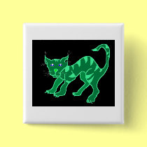Green Glow Cheshie by Wendy C. Allen buttons
