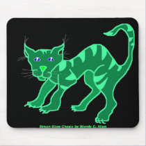 Green Glow Chesie by Wendy C. Allen, Green Glo... mousepads by eelkat Green Glow Chesie by Wendy C. Allen, Green Glo... mousepads