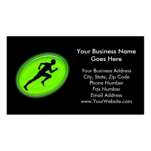 Green Glow Fitness and Personal Training Logo Business Cards (front side)