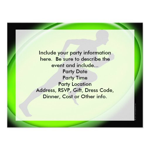 Green Glow Fitness Logo Custom Invites