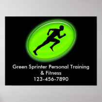 Green Glow Fitness Logo Poster