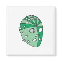 Green Goalie Mask Refrigerator Magnet