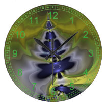 Green Goblin Spooky Fun Creature Abstract Fractal wall clocks