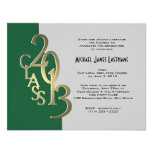 Green Gold 2013 Graduation Invitation