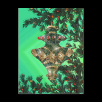 Green Gold and RedGlass Bulb postcards
