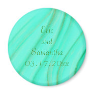 Green & Gold blends Save the date wedding magnets magnet
